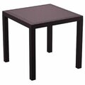 Fine-Line 31 in. Orlando Resin Wickerlook Square Dining Table, Brown FI215610